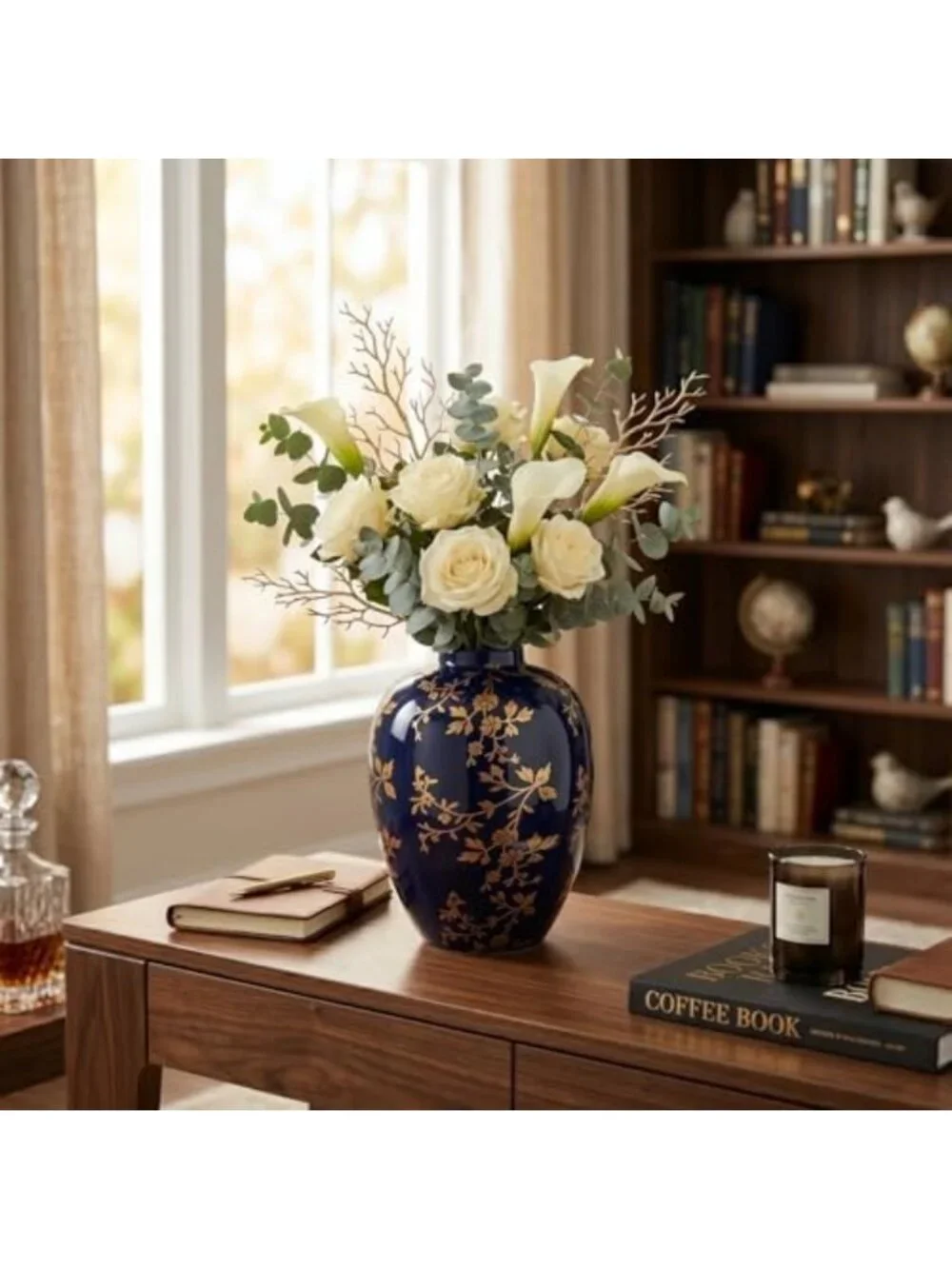 Vintage Ice Crackle Glaze Ceramic Flower Vase - Chinoiserie Rustic Home Decor